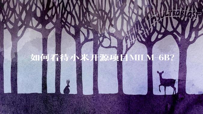 如何看待小米开源项目MiLM-6B？